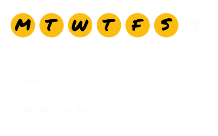 Weekly availability and time off